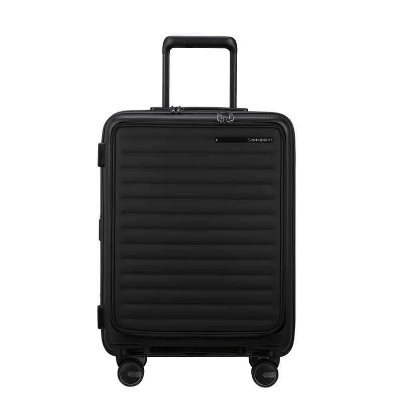 Samsonite Restackd spinner 4-kerekes keményfedeles bővíthető kabin bőrönd 55 x 40 x 23/26 cm, fekete