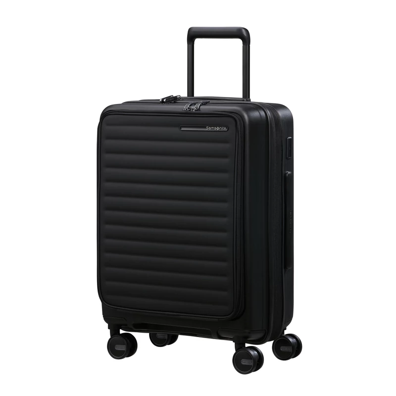 Samsonite Restackd spinner 4-kerekes keményfedeles bővíthető kabin bőrönd 55 x 40 x 23/26 cm, fekete