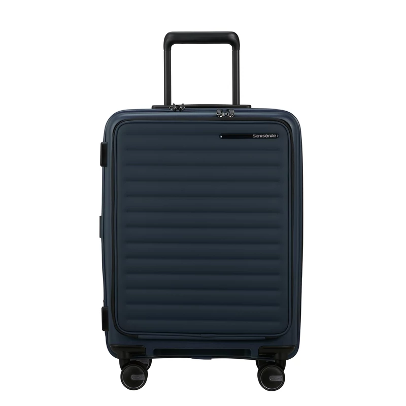 Samsonite Restackd spinner 4-kerekes keményfedeles bővíthető kabin bőrönd 55 x 40 x 23/26 cm, sötétkék