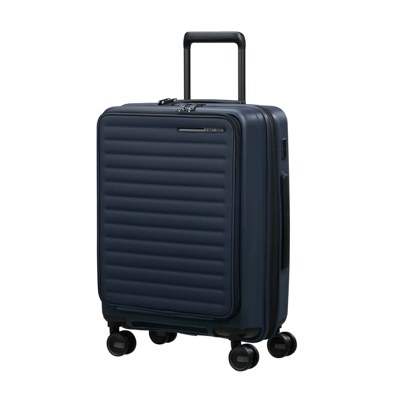 Samsonite Restackd spinner 4-kerekes keményfedeles bővíthető kabin bőrönd 55 x 40 x 23/26 cm, sötétkék
