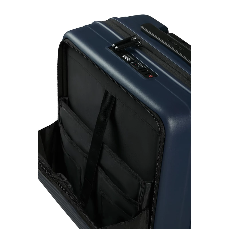 Samsonite Restackd spinner 4-kerekes keményfedeles bővíthető kabin bőrönd 55 x 40 x 23/26 cm, sötétkék