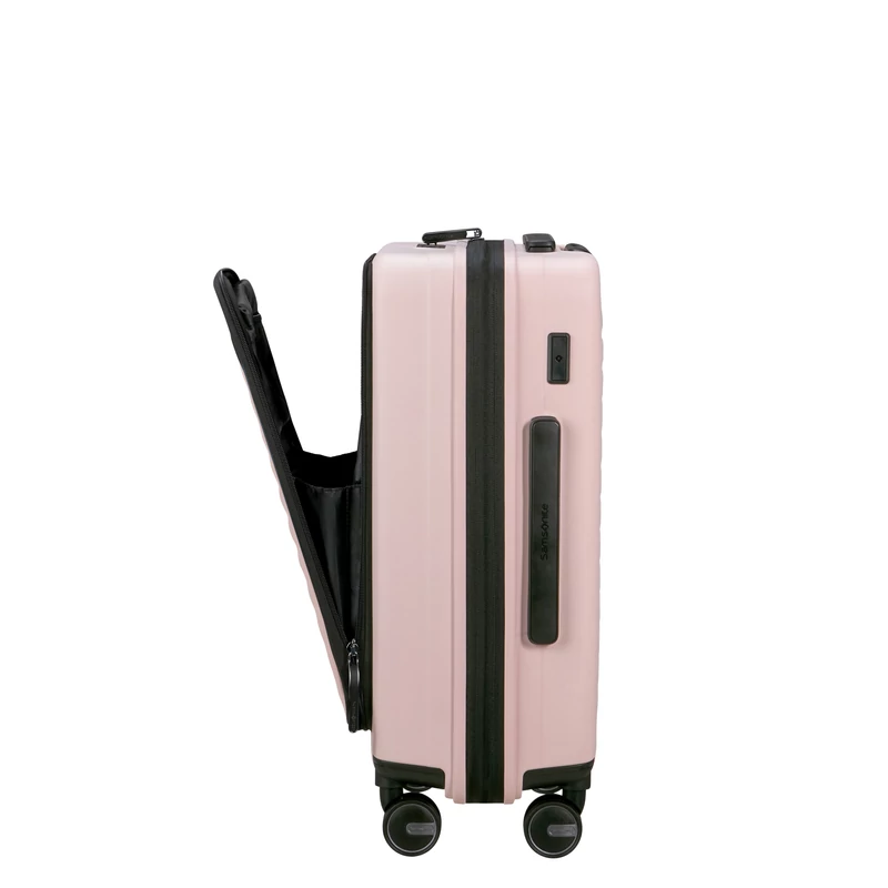 Samsonite Restackd spinner 4-kerekes keményfedeles bővíthető kabin bőrönd 55 x 40 x 23/26 cm, halvány rózsaszín