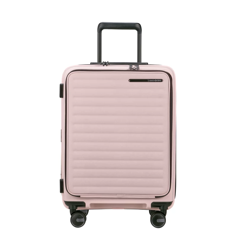Samsonite Restackd spinner 4-kerekes keményfedeles bővíthető kabin bőrönd 55 x 40 x 23/26 cm, halvány rózsaszín