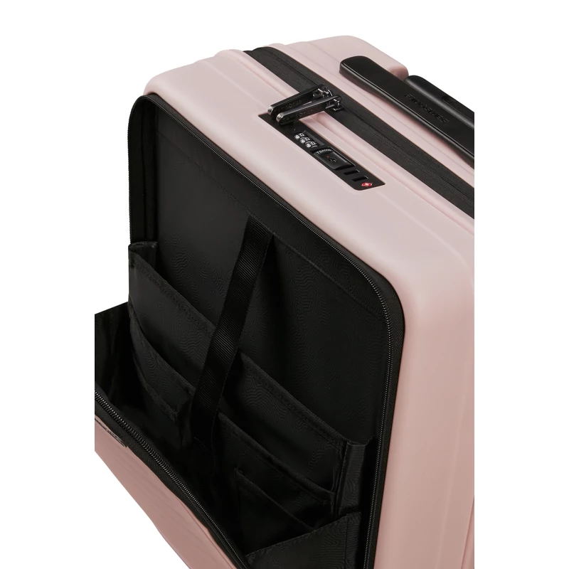 Samsonite Restackd spinner 4-kerekes keményfedeles bővíthető kabin bőrönd 55 x 40 x 23/26 cm, halvány rózsaszín