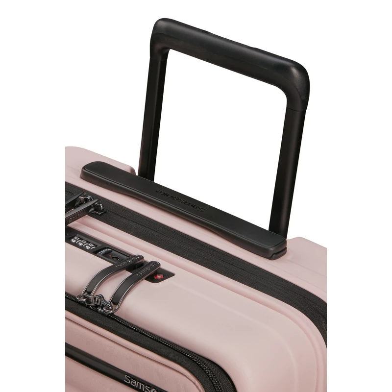 Samsonite Restackd spinner 4-kerekes keményfedeles bővíthető kabin bőrönd 55 x 40 x 23/26 cm, halvány rózsaszín
