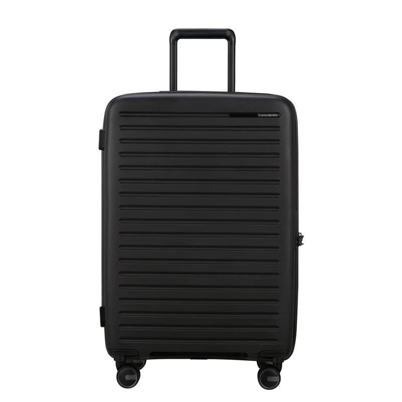 Samsonite Restackd spinner 4-kerekes keményfedeles bővíthető bőrönd 68 x 46 x 26/29cm, fekete