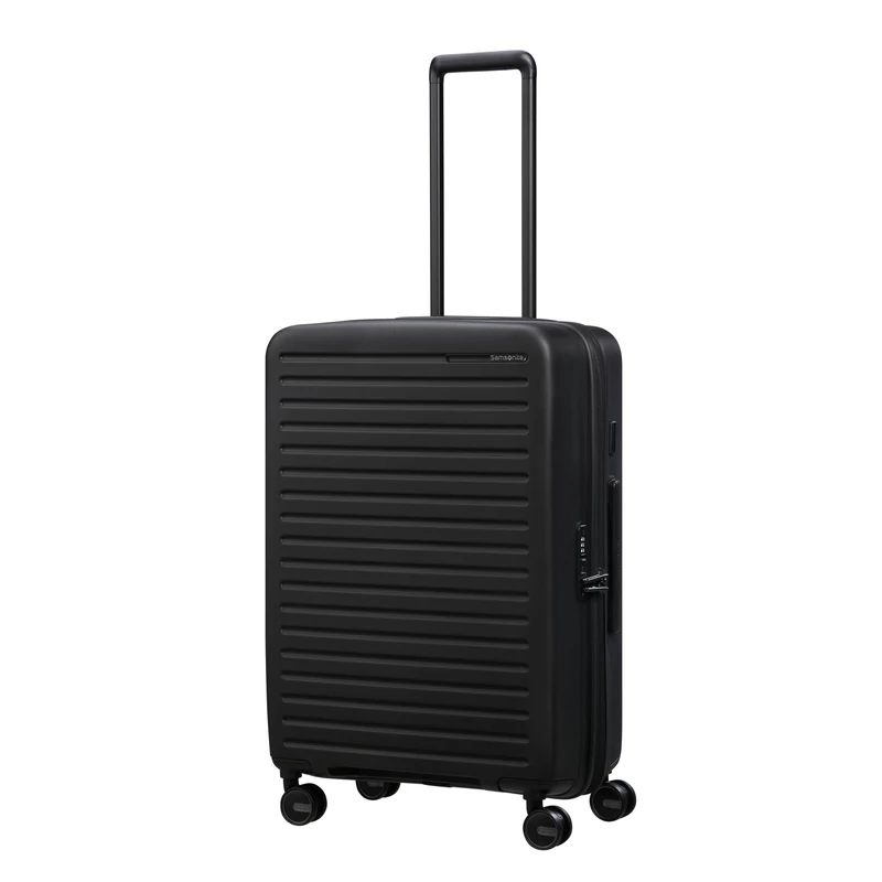 Samsonite Restackd spinner 4-kerekes keményfedeles bővíthető bőrönd 68 x 46 x 26/29cm, fekete