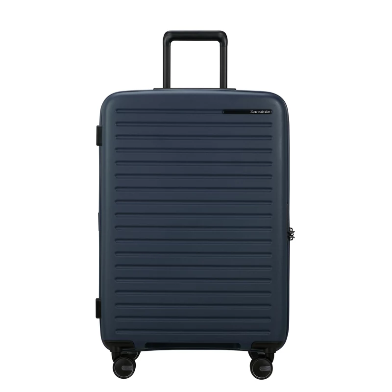Samsonite Restackd spinner 4-kerekes keményfedeles bővíthető bőrönd 68 x 46 x 26/29cm, sötétkék