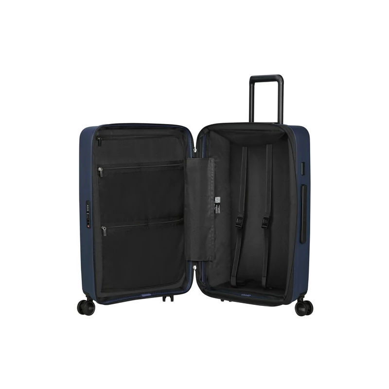 Samsonite Restackd spinner 4-kerekes keményfedeles bővíthető bőrönd 68 x 46 x 26/29cm, sötétkék