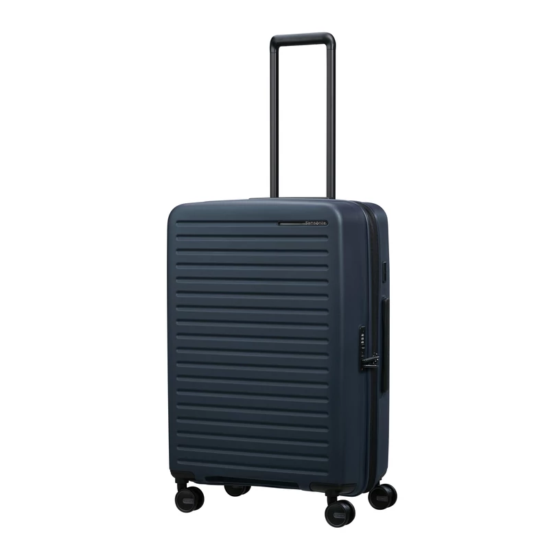 Samsonite Restackd spinner 4-kerekes keményfedeles bővíthető bőrönd 68 x 46 x 26/29cm, sötétkék