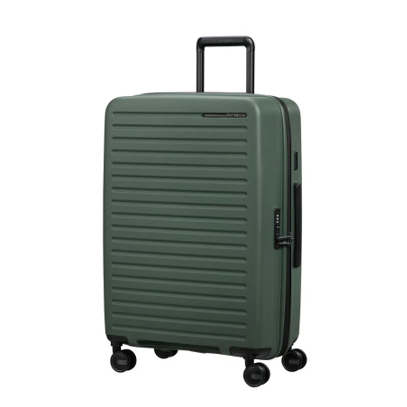Samsonite Restackd spinner 4-kerekes keményfedeles bővíthető bőrönd 68 x 46 x 26/29cm, khaki