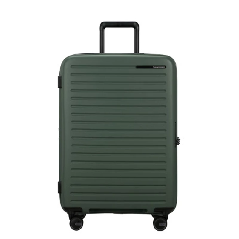 Samsonite Restackd spinner 4-kerekes keményfedeles bővíthető bőrönd 68 x 46 x 26/29cm, khaki