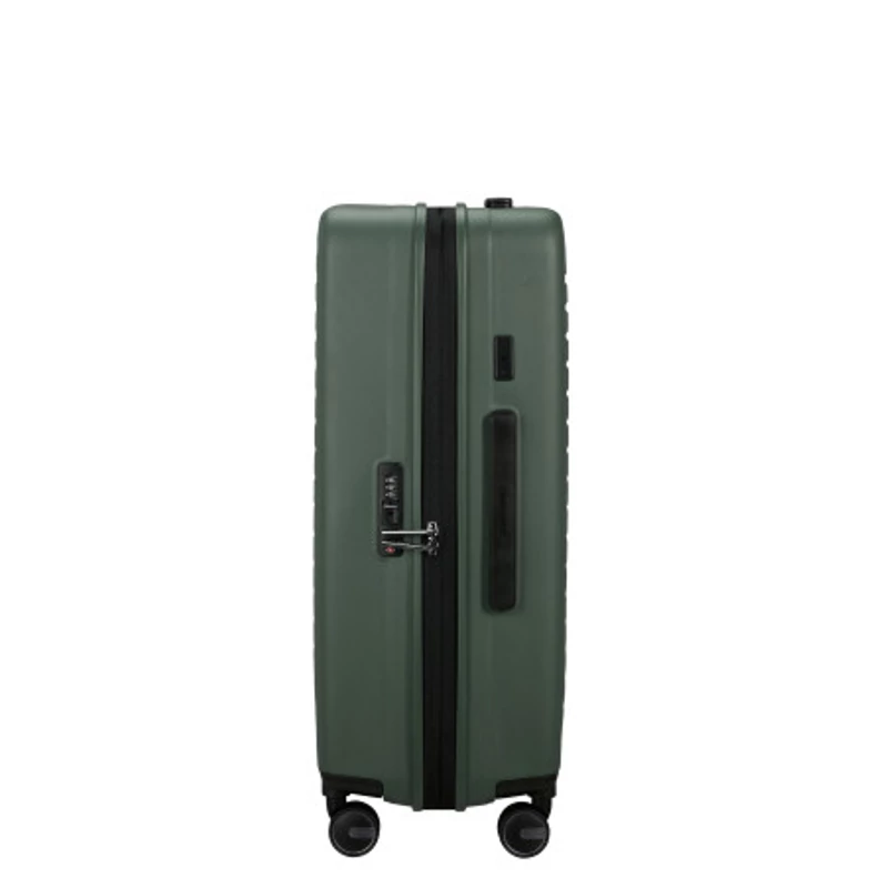 Samsonite Restackd spinner 4-kerekes keményfedeles bővíthető bőrönd 68 x 46 x 26/29cm, khaki