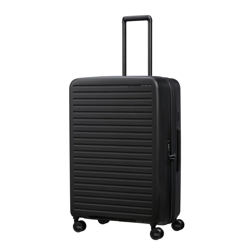 Samsonite Restackd spinner 4-kerekes keményfedeles bővíthető bőrönd 75 x 51 x 29/32 cm, fekete