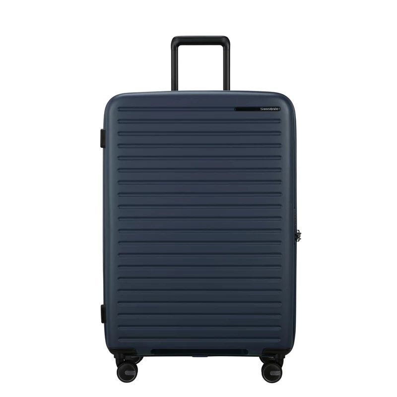Samsonite Restackd spinner 4-kerekes keményfedeles bővíthető bőrönd 75 x 51 x 29/32 cm, sötétkék