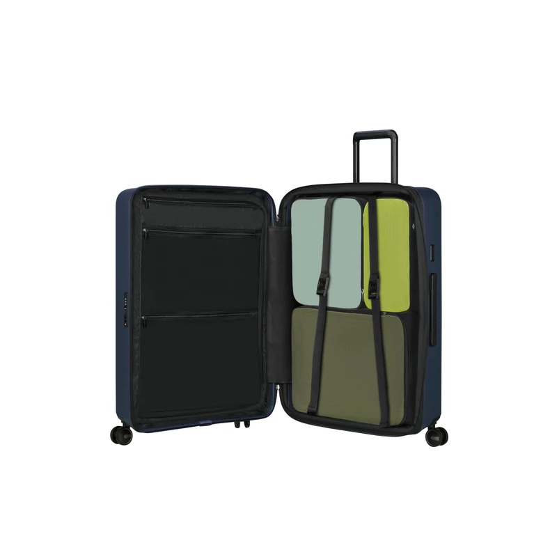 Samsonite Restackd spinner 4-kerekes keményfedeles bővíthető bőrönd 75 x 51 x 29/32 cm, sötétkék