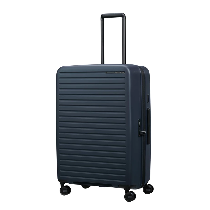 Samsonite Restackd spinner 4-kerekes keményfedeles bővíthető bőrönd 75 x 51 x 29/32 cm, sötétkék