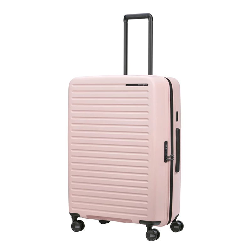 Samsonite Restackd spinner 4-kerekes keményfedeles bővíthető bőrönd 75 x 51 x 29/32 cm, halvány rózsaszín