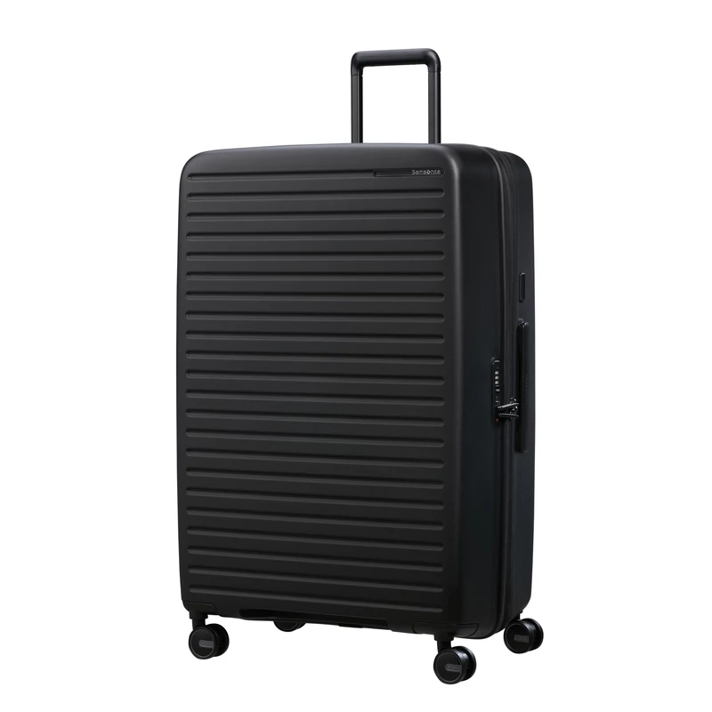 Samsonite Restackd spinner 4-kerekes keményfedeles bővíthető extra nagy bőrönd 81 x 54 x 31/34 cm, fekete