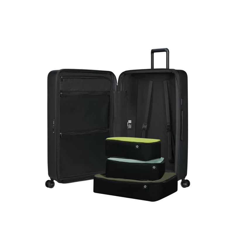 Samsonite Restackd spinner 4-kerekes keményfedeles bővíthető extra nagy bőrönd 81 x 54 x 31/34 cm, fekete