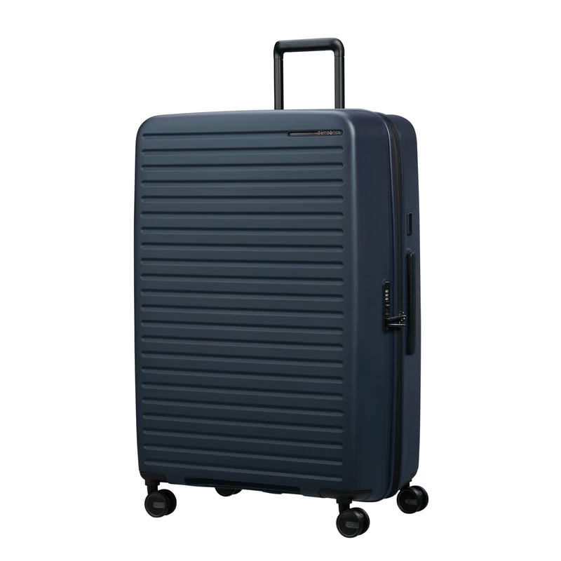 Samsonite Restackd spinner 4-kerekes keményfedeles bővíthető extra nagy bőrönd 81 x 54 x 31/34 cm, sötétkék