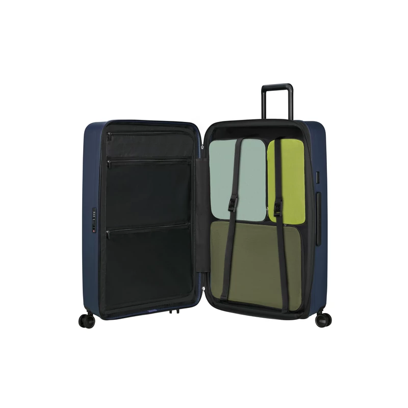 Samsonite Restackd spinner 4-kerekes keményfedeles bővíthető extra nagy bőrönd 81 x 54 x 31/34 cm, sötétkék
