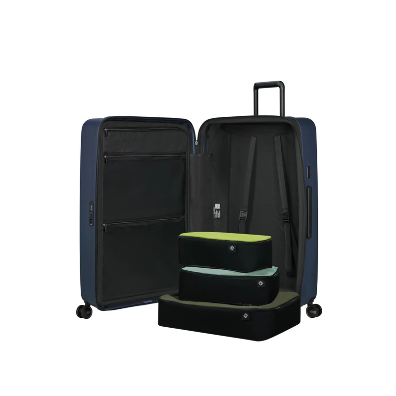 Samsonite Restackd spinner 4-kerekes keményfedeles bővíthető extra nagy bőrönd 81 x 54 x 31/34 cm, sötétkék