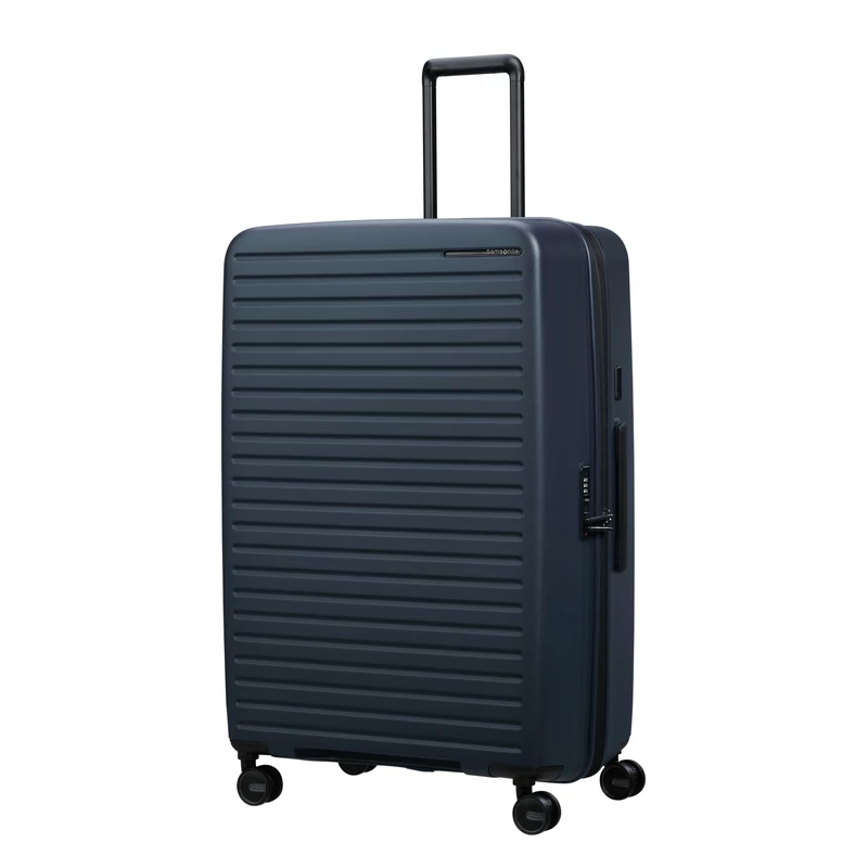 Samsonite Restackd spinner 4-kerekes keményfedeles bővíthető extra nagy bőrönd 81 x 54 x 31/34 cm, sötétkék