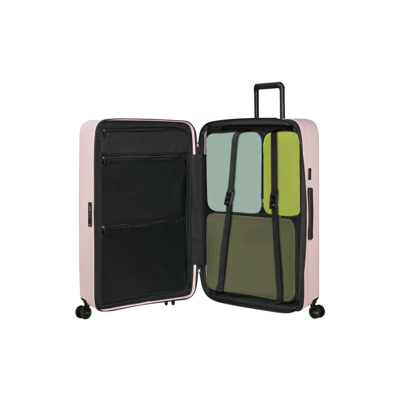 Samsonite Restackd spinner 4-kerekes keményfedeles bővíthető extra nagy bőrönd 81 x 54 x 31/34 cm, halvány rózsaszín