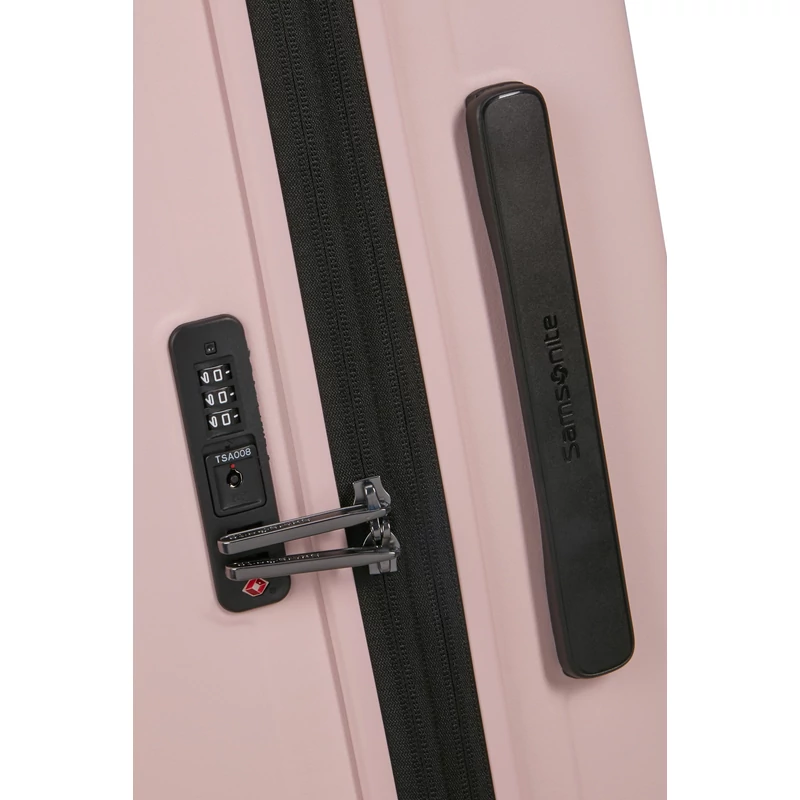 Samsonite Restackd spinner 4-kerekes keményfedeles bővíthető kabin bőrönd 55 x 40 x 20/23 cm, halvány rózsaszín