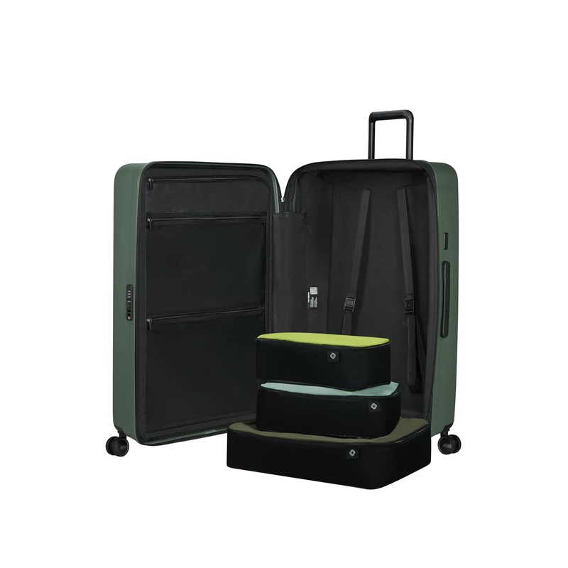 Samsonite Restackd spinner 4-kerekes keményfedeles bővíthető extra nagy bőrönd 81 x 54 x 31/34 cm, khaki