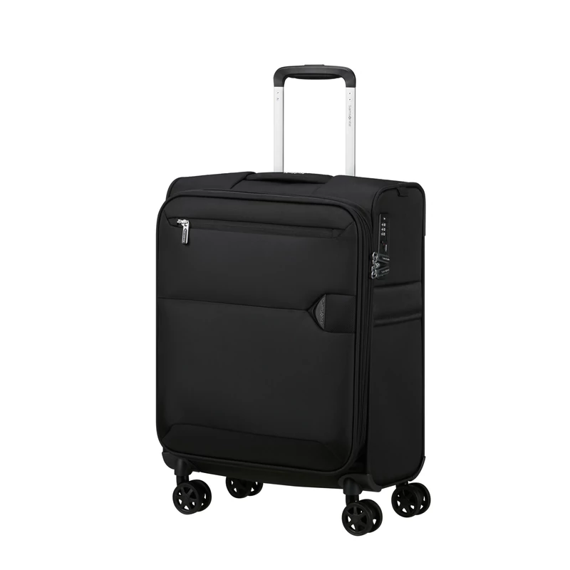 Samsonite Urbify spinner 4-kerekes bővíthető kabin bőrönd 55 x 40 x 23/26 cm, fekete