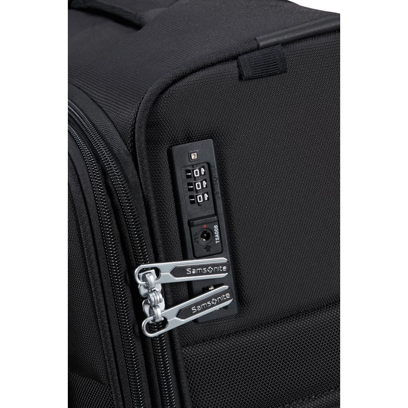 Samsonite Urbify spinner 4-kerekes bővíthető kabin bőrönd 55 x 40 x 23/26 cm, fekete