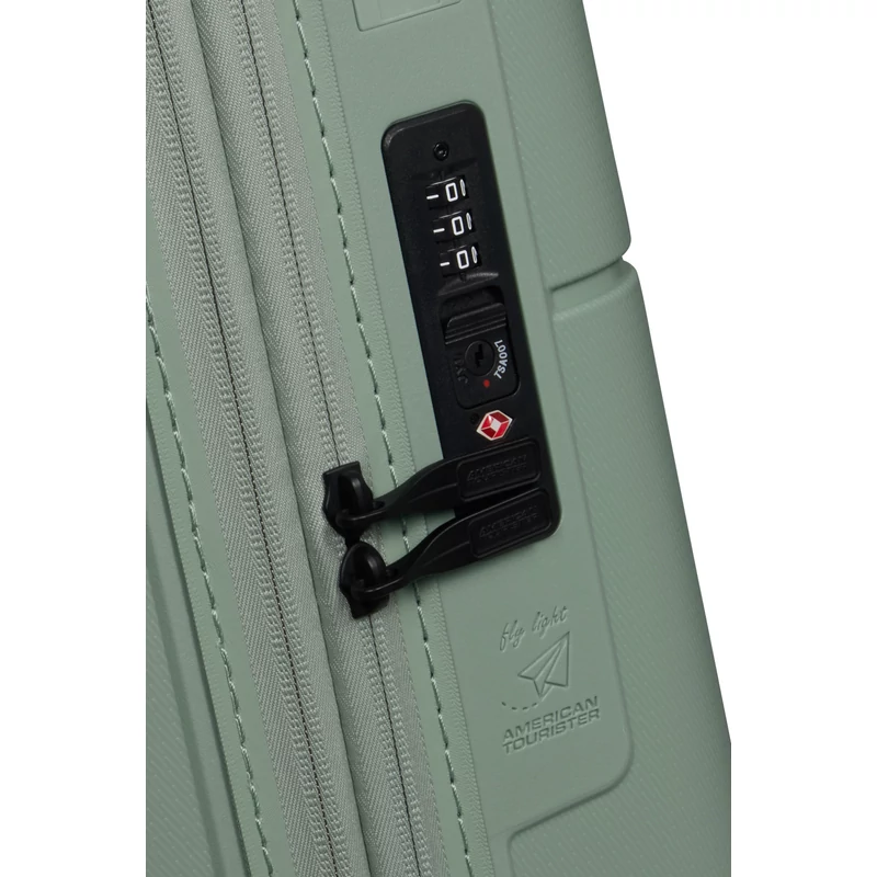 American Tourister Dashpop 4-kerekes keményfedeles bővíthető kabin bőrönd 55x40x20/23 cm, jeges zöld