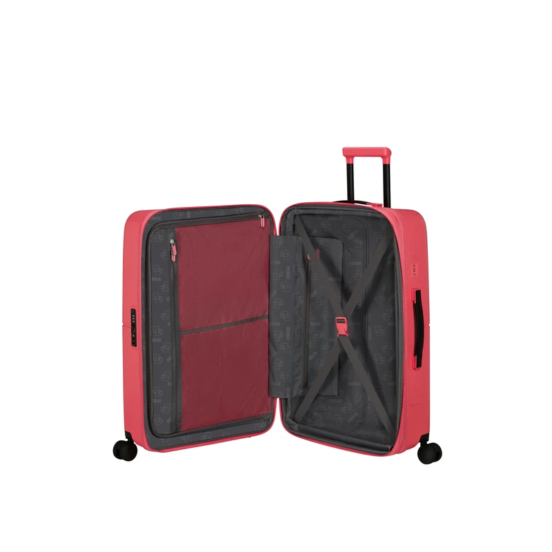 American Tourister Dashpop 4-kerekes keményfedeles bővíthető bőrönd 67 x 45 x 28/32 cm, málna