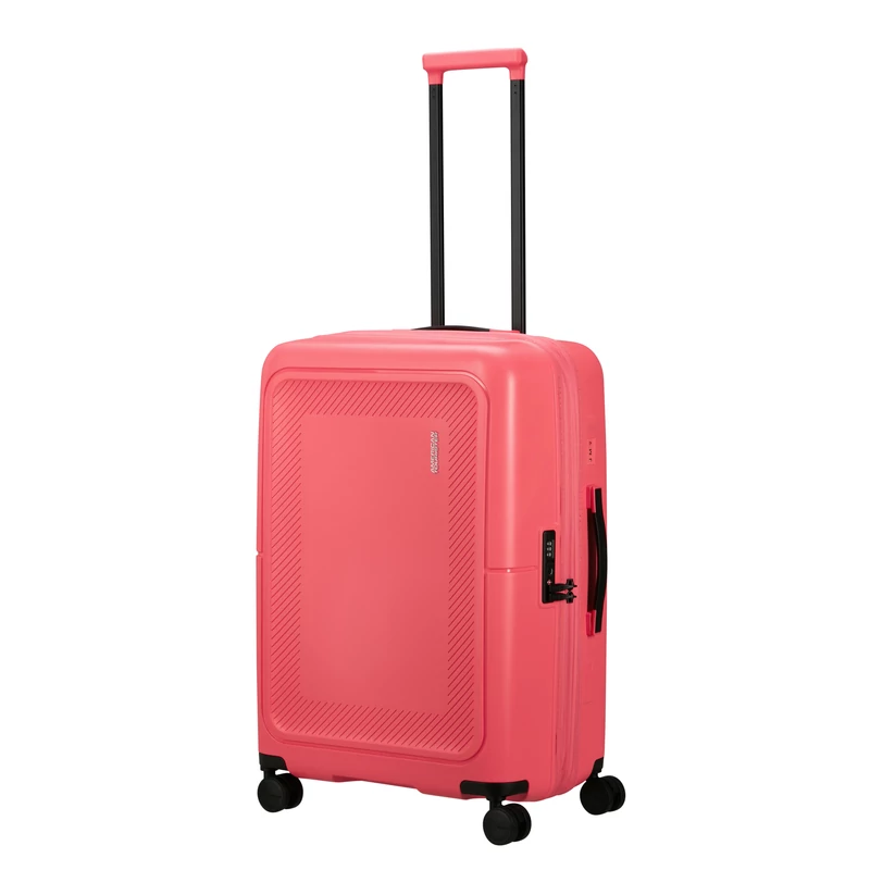 American Tourister Dashpop 4-kerekes keményfedeles bővíthető bőrönd 67 x 45 x 28/32 cm, málna