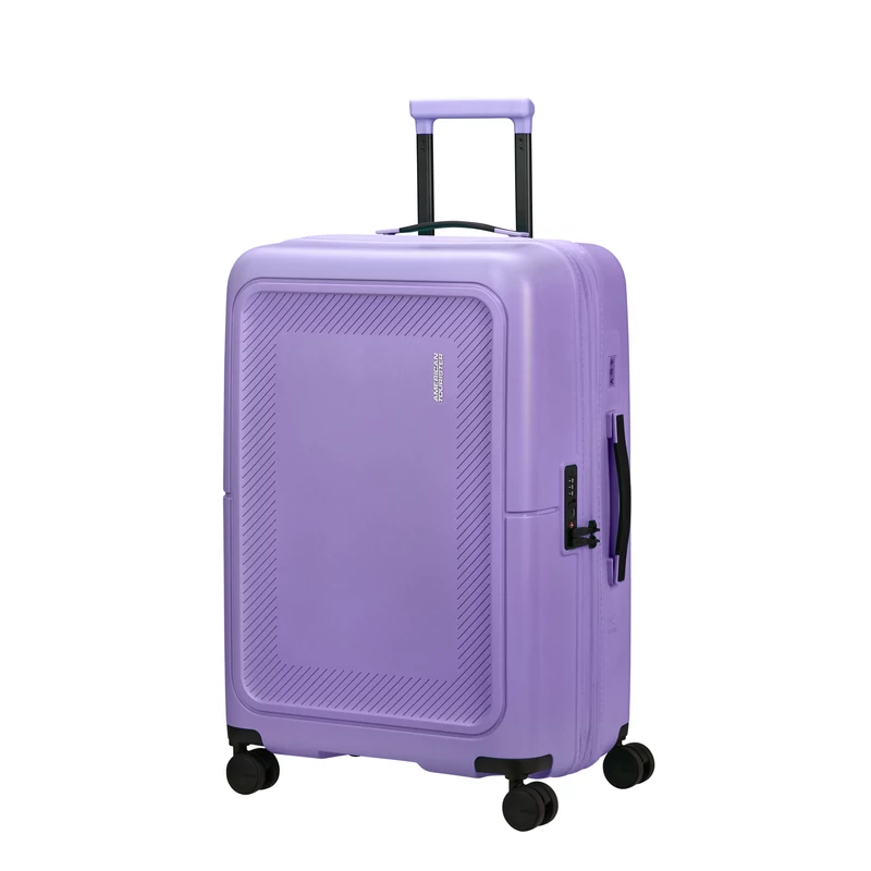 American Tourister Dashpop 4-kerekes keményfedeles bővíthető bőrönd 67 x 45 x 28/32 cm, lila