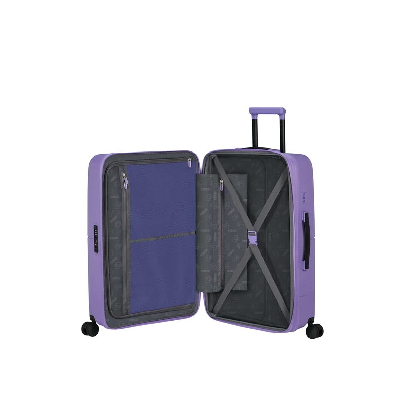 American Tourister Dashpop 4-kerekes keményfedeles bővíthető bőrönd 67 x 45 x 28/32 cm, lila