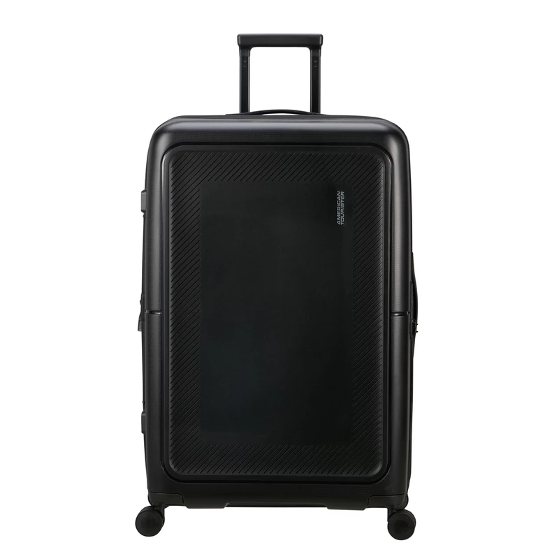 American Tourister Dashpop 4-kerekes keményfedeles bővíthető bőrönd 77 x 50 x 30/33 cm, fekete