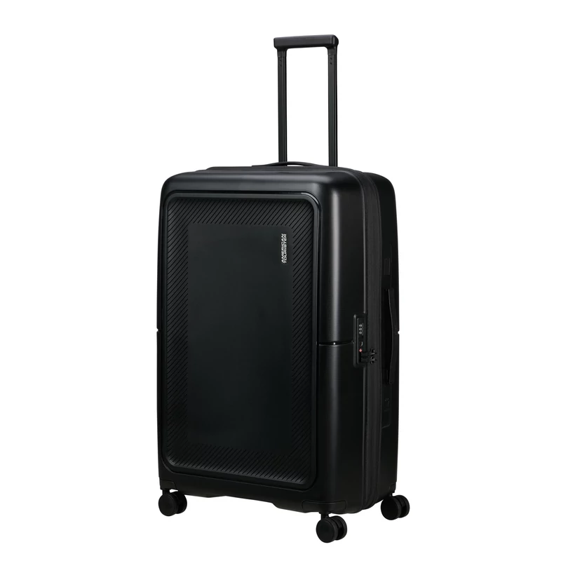 American Tourister Dashpop 4-kerekes keményfedeles bővíthető bőrönd 77 x 50 x 30/33 cm, fekete