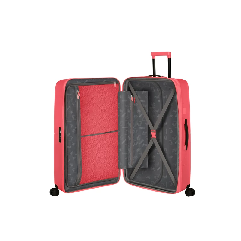 American Tourister Dashpop 4-kerekes keményfedeles bővíthető bőrönd 77 x 50 x 30/33 cm, málna