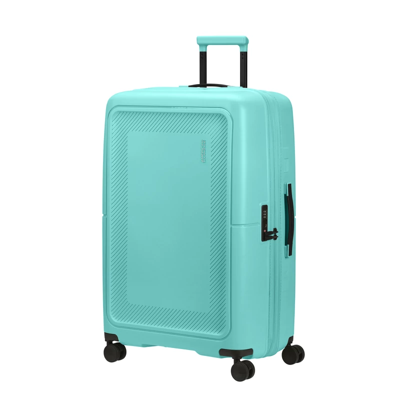 American Tourister Dashpop 4-kerekes keményfedeles bővíthető bőrönd 77 x 50 x 30/33 cm, világos türkiz
