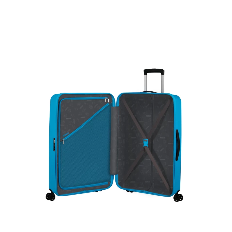 American Tourister Rejoy 4-kerekes keményfedeles bőrönd 77 x 51 x 30 cm, világos kék