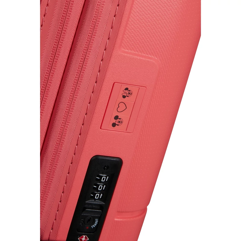 American Tourister Dashpop 4-kerekes keményfedeles bővíthető kabin bőrönd 55x40x20/23 cm, Disney Minnie korall