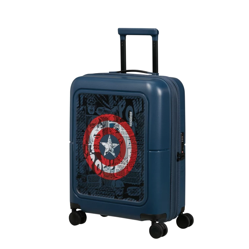 American Tourister Dashpop 4-kerekes keményfedeles bővíthető kabin bőrönd 55x40x20/23 cm, Marvell Amerika kapitány