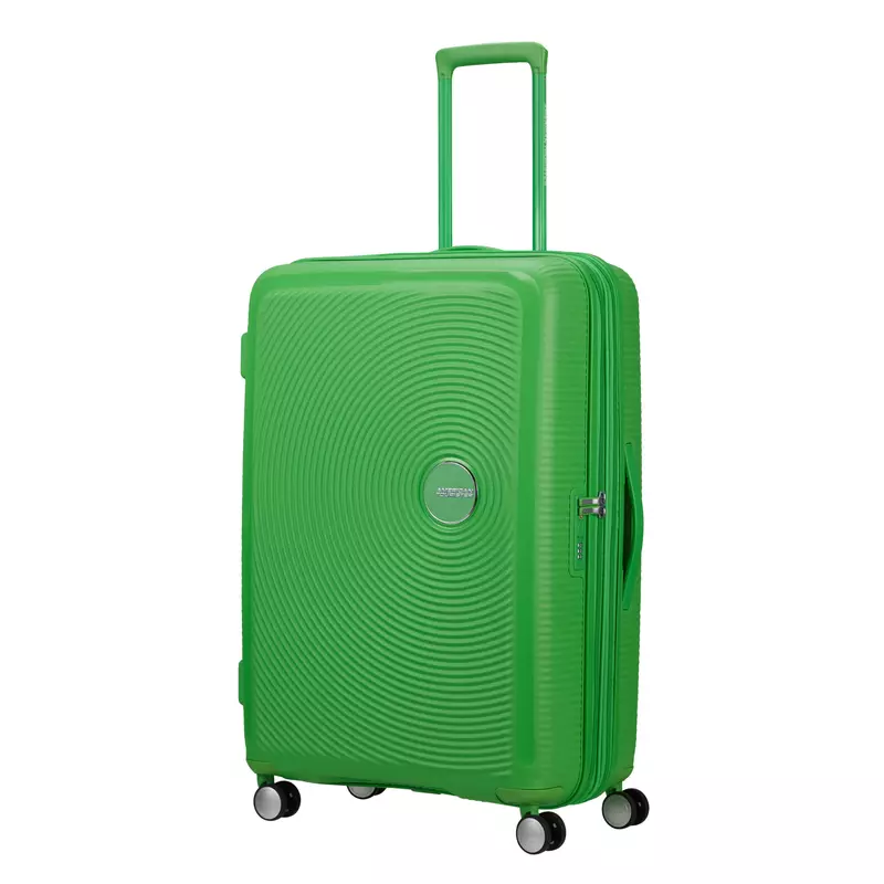 American Tourister Soundbox 4-kerekes keményfedeles bővíthető bőrönd 77 x 51.5 x 29.5/32.5 cm, zöld