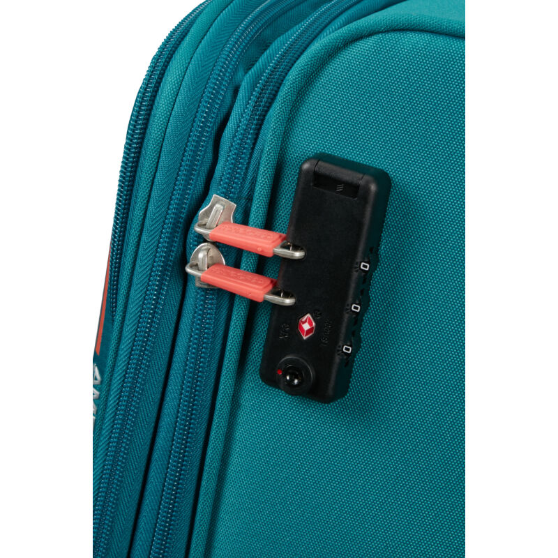 American Tourister Pulsonic Spinner 4-kerekes bővíthető bőrönd 68 x 44 x 27/30 cm, türkiz