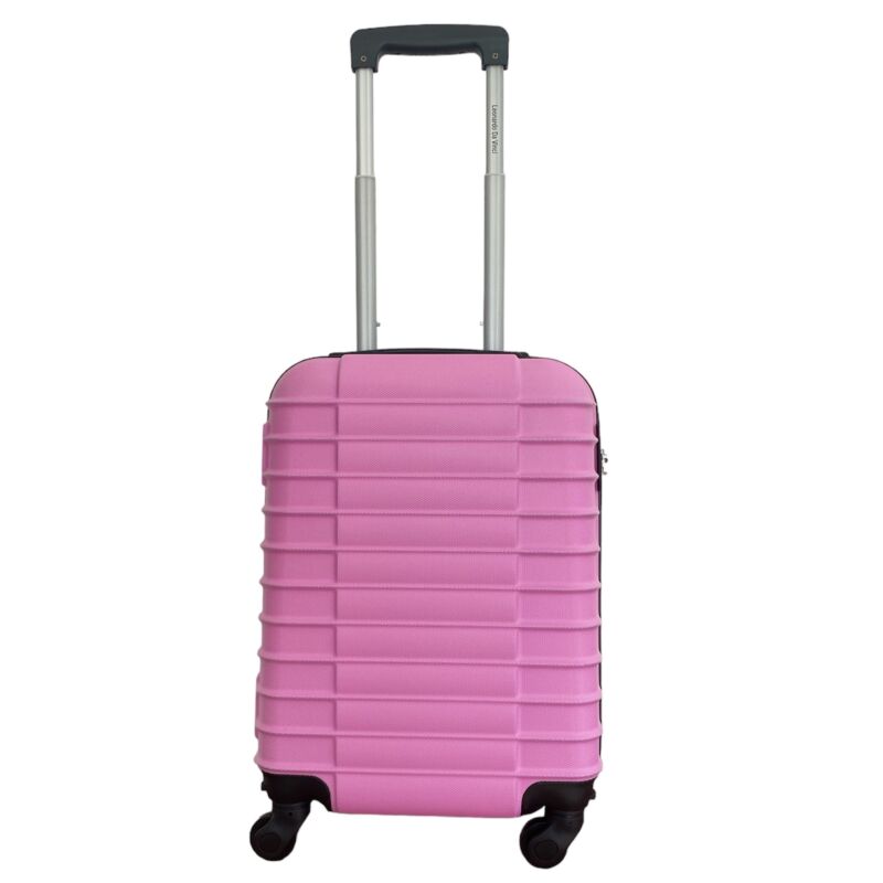 LEONARDO 4-kerekes keményfedeles kabinbőrönd 54x36x20cm, rózsaszín