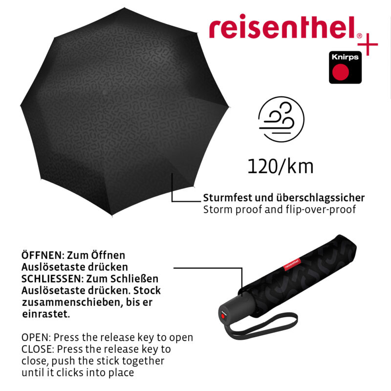 Reisenthel Pocket Duomatic esernyő, signature black hot print