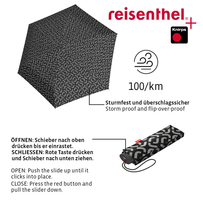 Reisenthel Pocket Mini esernyő, signature black